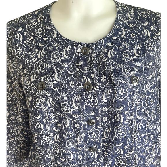 Cottagecore‎ Floral Paisley Knit Blazer Jacket XL Romantic Vintage Cowgirl Chic - Picture 3 of 6